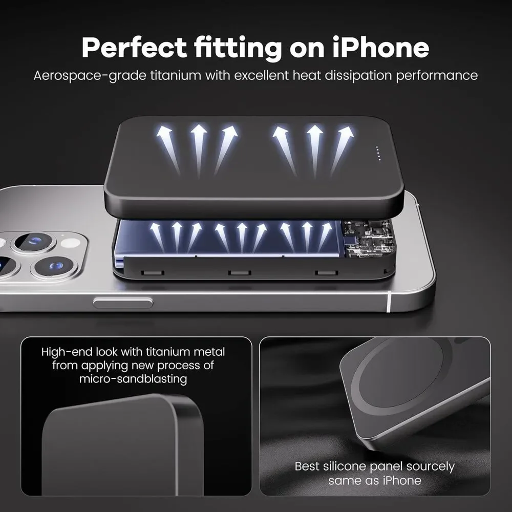 Magnetic Portable Charger, Ultra-slim Power Bank